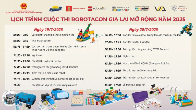 Thông báo Lịch trình chính thức Cuộc thi Robotacon Gia Lai mở rộng năm 2025